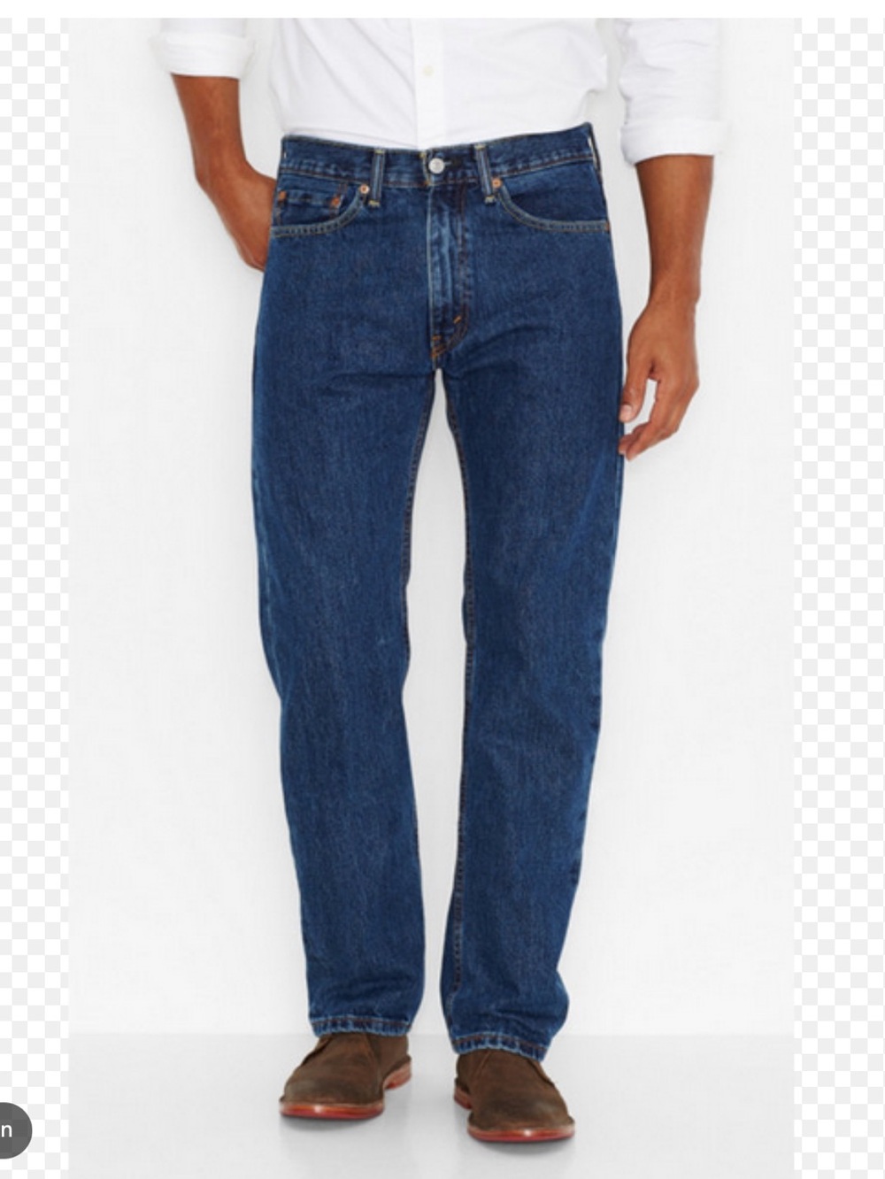 NWOT Levi's 505 Men's Relaxed Straight-Leg Jeans in Dark Blue Denim